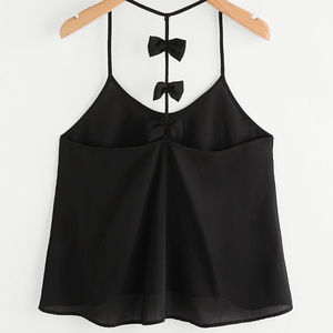 Bow Embellished Y-Back Cami Top